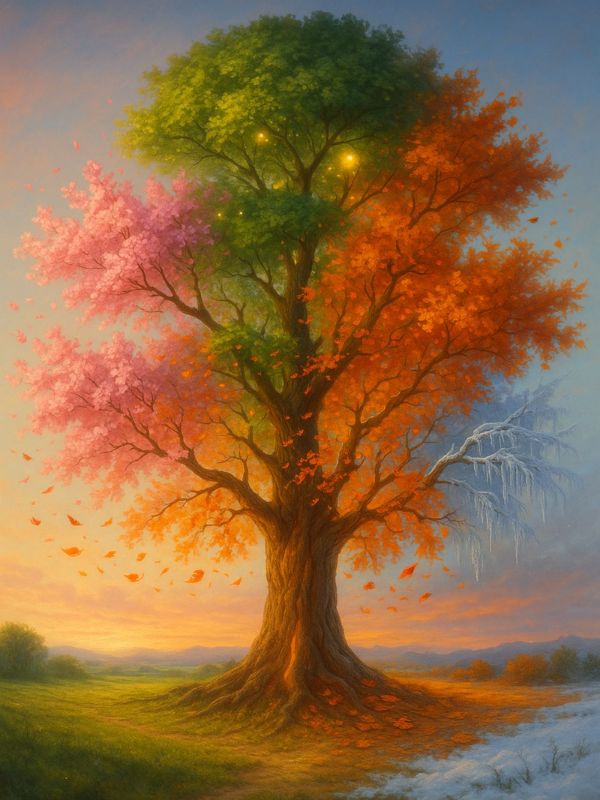 ציור של עץ המייצג את מחזוריות הפרויקטים במערכות מידע – תכנון, יישום, תחזוקה והתחדשות.